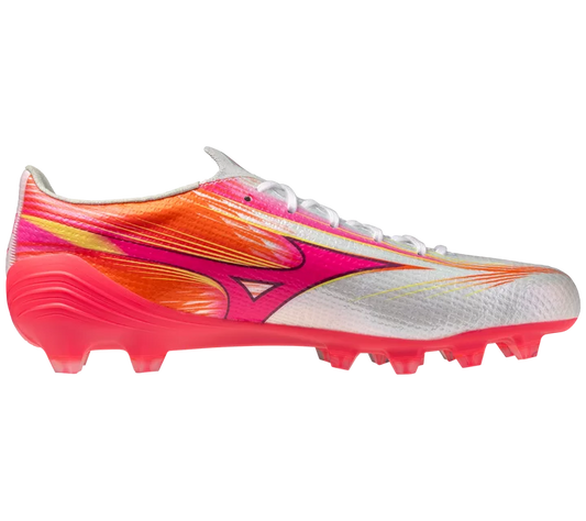 MIZUNO ALPHA 3 JAPAN MADE IN JAPAN FG SOCCER CLEAT (WHITE - FUCHSIA-PURPLE)