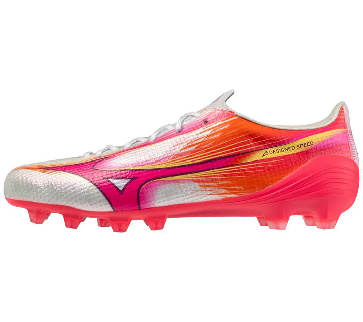 MIZUNO ALPHA 3 JAPAN MADE IN JAPAN FG SOCCER CLEAT (WHITE - FUCHSIA-PURPLE)