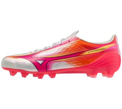 MIZUNO ALPHA 3 JAPAN MADE IN JAPAN FG SOCCER CLEAT (WHITE - FUCHSIA-PURPLE)