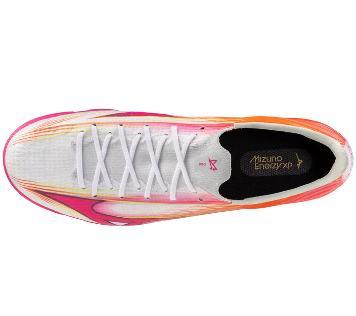 MIZUNO ALPHA 3 PRO ALL SURFACE TURF SOCCER SHOES (White - Fuchsia - Purple)