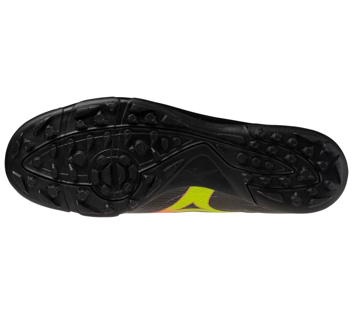 MIZUNO ALPHA 3 PRO ALL SURFACE TURF SOCCER SHOES (Black-Lava Orange)