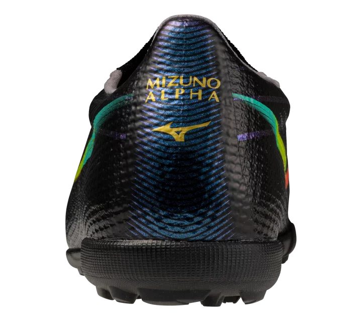 MIZUNO ALPHA 3 PRO ALL SURFACE TURF SOCCER SHOES (Black-Lava Orange)
